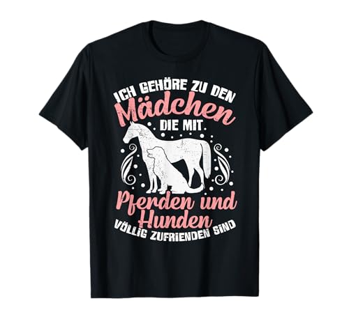 Ich Gehöre Zu Den Mädchen Pferd Hund Lustig Tier Damen T-Shirt von BK Pferd Shirts Reiter Pferdeliebhaber Geschenke