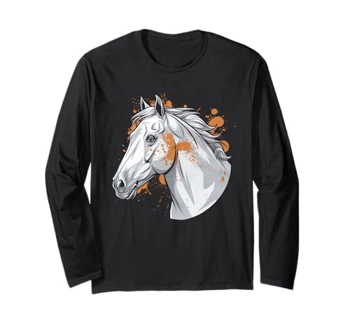 Pferd T -Shirt Männer Frauen Orange Animal School Sport Fan Langarmshirt Pferd T -Shirt Männer Frauen Orange Animal School Sport Fan Langarmshirt von Pferd T -Shirt Männer Frauen Tierschule Sport
