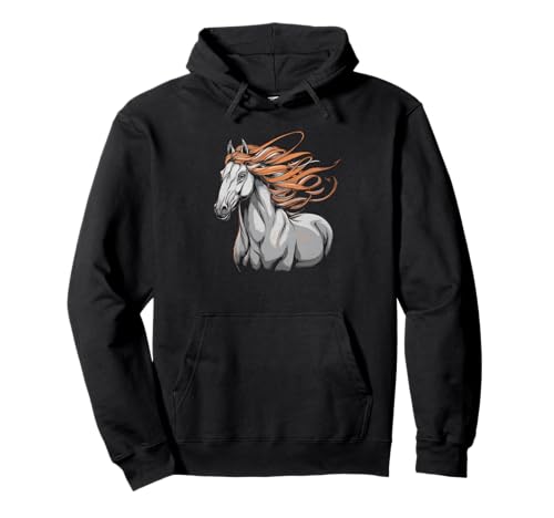 Pferd T -Shirt Männer Frauen Orange Animal School Sport Fan Pullover Hoodie von Pferd T -Shirt Männer Frauen Tierschule Sport
