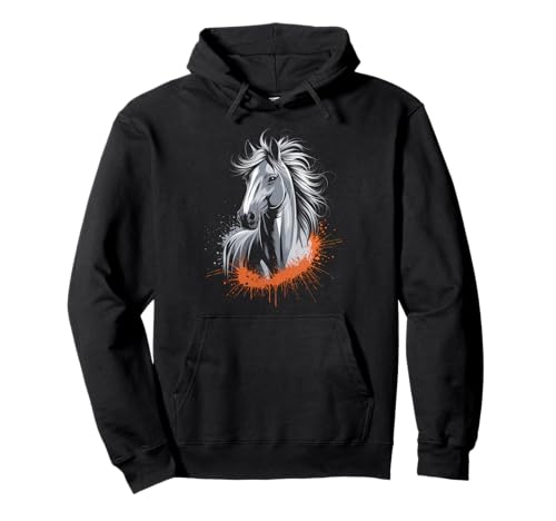 Pferd T -Shirt Männer Frauen Orange Animal School Sport Fan Pullover Hoodie von Pferd T -Shirt Männer Frauen Tierschule Sport