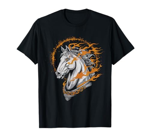 Pferd T -Shirt Männer Frauen Orange Animal School Sport Fan T-Shirt von Pferd T -Shirt Männer Frauen Tierschule Sport