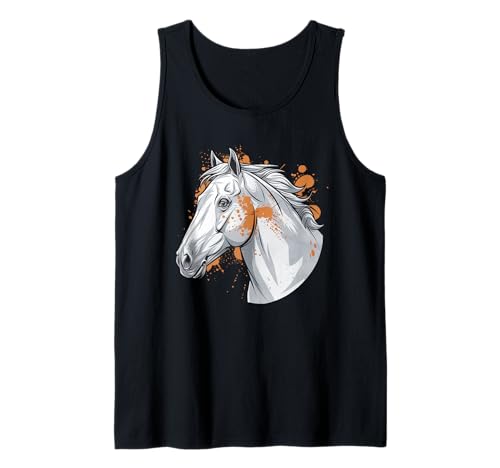Pferd T -Shirt Männer Frauen Orange Animal School Sport Fan Tank Top von Pferd T -Shirt Männer Frauen Tierschule Sport