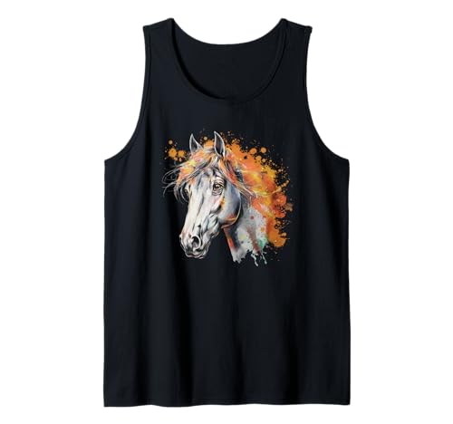 Pferd T -Shirt Männer Frauen Orange Animal School Sport Fan Tank Top von Pferd T -Shirt Männer Frauen Tierschule Sport
