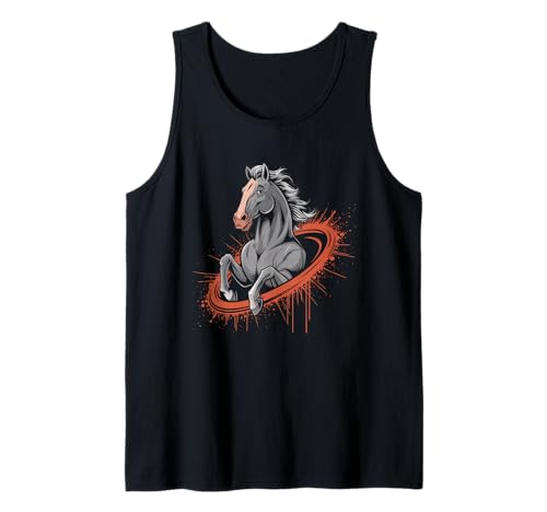 Pferd T -Shirt Männer Frauen Orange Animal School Sport Fan Tank Top von Pferd T -Shirt Männer Frauen Tierschule Sport