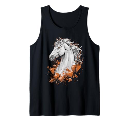 Pferd T -Shirt Männer Frauen Orange Animal School Sport Fan Tank Top von Pferd T -Shirt Männer Frauen Tierschule Sport