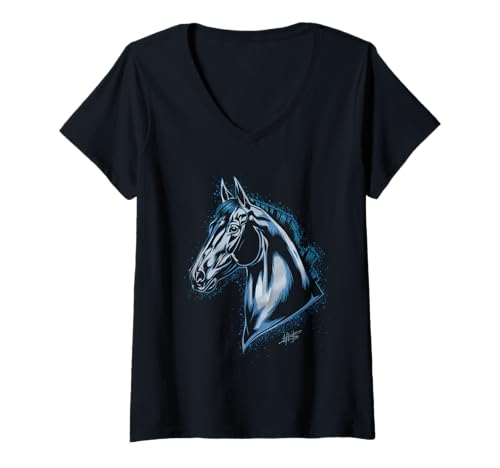 Damen Pferd Tshirt Männer Frauen Blau Animal School Sport Fan T-Shirt mit V-Ausschnitt Damen Pferd Tshirt Männer Frauen Blau Animal School Sport Fan T-Shirt mit V-Ausschnitt von Pferd TShirt Männer Frauen Tiere Sport