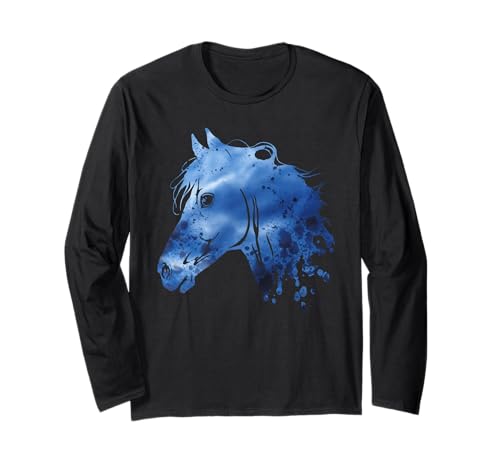Pferd Tshirt Männer Frauen Blau Animal School Sport Fan Langarmshirt Pferd Tshirt Männer Frauen Blau Animal School Sport Fan Langarmshirt von Pferd TShirt Männer Frauen Tiere Sport
