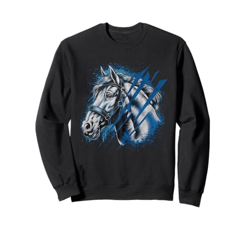 Pferd Tshirt Männer Frauen Blau Animal School Sport Fan Sweatshirt Pferd Tshirt Männer Frauen Blau Animal School Sport Fan Sweatshirt von Pferd TShirt Männer Frauen Tiere Sport
