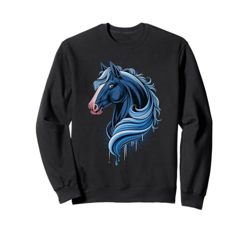 Pferd Tshirt Männer Frauen Blau Animal School Sport Fan Sweatshirt Pferd Tshirt Männer Frauen Blau Animal School Sport Fan Sweatshirt von Pferd TShirt Männer Frauen Tiere Sport
