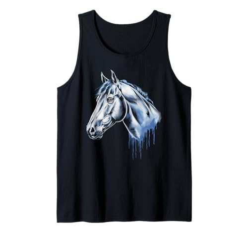 Pferd Tshirt Männer Frauen Blau Animal School Sport Fan Tank Top von Pferd TShirt Männer Frauen Tiere Sport