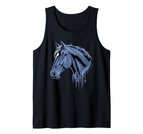 Pferd Tshirt Männer Frauen Blau Animal School Sport Fan Tank Top von Pferd TShirt Männer Frauen Tiere Sport