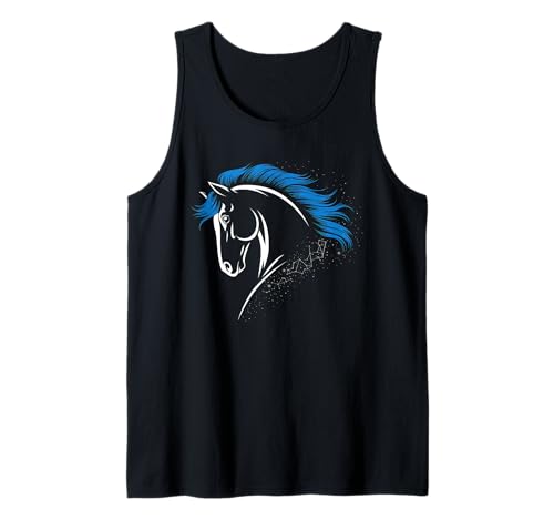Pferd Tshirt Männer Frauen Blau Animal School Sport Fan Tank Top von Pferd TShirt Männer Frauen Tiere Sport