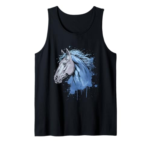 Pferd Tshirt Männer Frauen Blau Animal School Sport Fan Tank Top von Pferd TShirt Männer Frauen Tiere Sport
