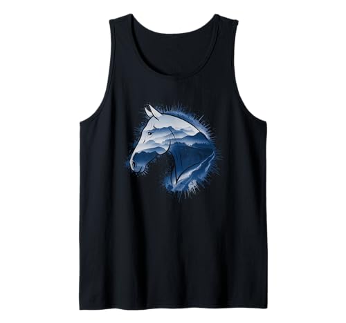 Pferd Tshirt Männer Frauen Blau Animal School Sport Fan Tank Top von Pferd TShirt Männer Frauen Tiere Sport
