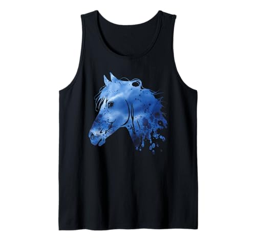 Pferd Tshirt Männer Frauen Blau Animal School Sport Fan Tank Top von Pferd TShirt Männer Frauen Tiere Sport