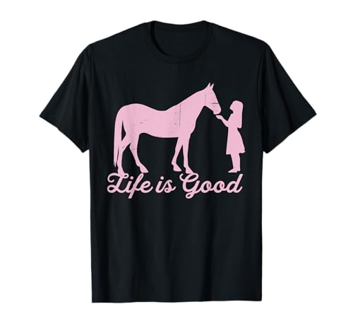 Good Life Mädchen mit Pferd Silhouette Pony-Liebhaber T-Shirt von Pferd Und Pony Liebhaber Kleidung