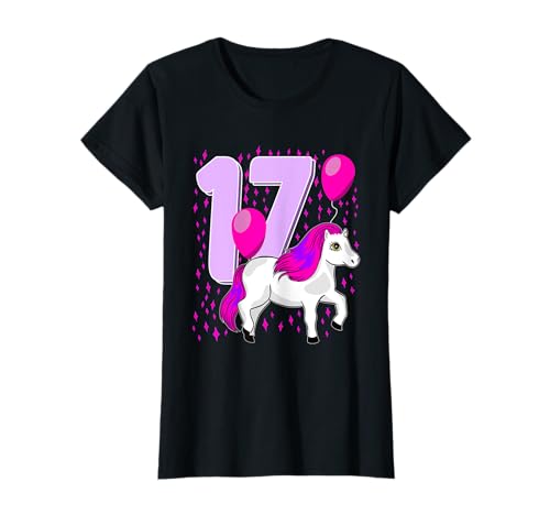 Kinder Geburtstagsshirt 17. Geburtstag Pferde Mädchen T-Shirt von Pferde 17 Jahre Mädchen Geburtstag Geschenk