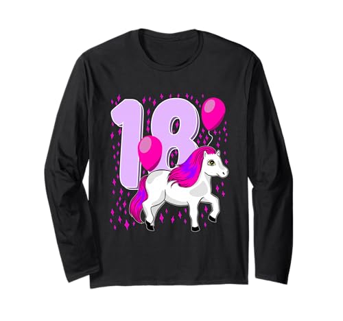 Kinder Geburtstagsshirt 18. Geburtstag Pferde Mädchen Langarmshirt Kinder Geburtstagsshirt 18. Geburtstag Pferde Mädchen Langarmshirt von Pferde 18 Jahre Mädchen Geburtstag Geschenk