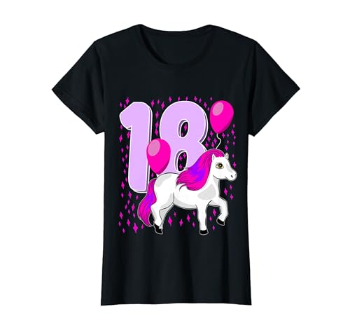 Kinder Geburtstagsshirt 18. Geburtstag Pferde Mädchen T-Shirt Kinder Geburtstagsshirt 18. Geburtstag Pferde Mädchen T-Shirt von Pferde 18 Jahre Mädchen Geburtstag Geschenk