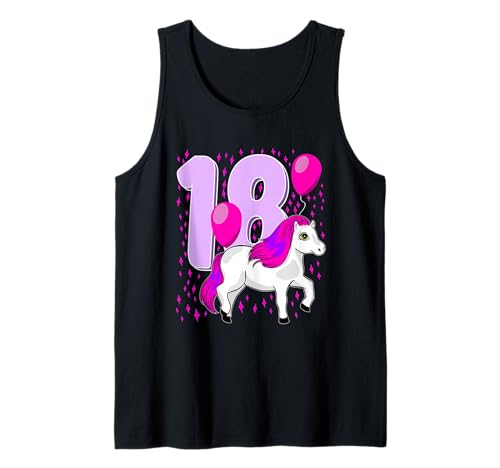 Kinder Geburtstagsshirt 18. Geburtstag Pferde Mädchen Tank Top Kinder Geburtstagsshirt 18. Geburtstag Pferde Mädchen Tank Top von Pferde 18 Jahre Mädchen Geburtstag Geschenk