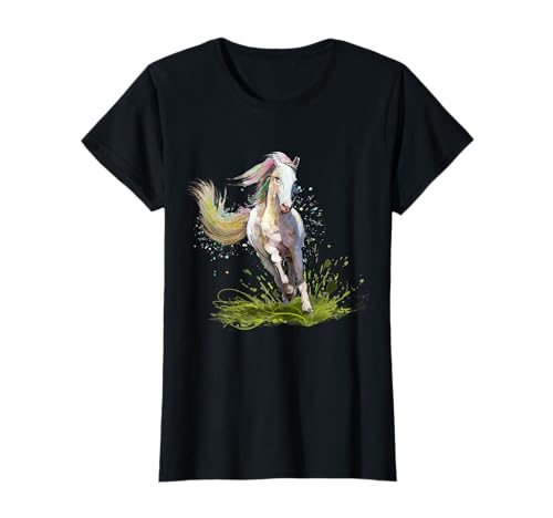 Pferde Shirt Damen Reiterin Geschenk Mädchen Pferdeliebhaber T-Shirt von Pferde Geschenke Mädchen & Reiter Shirt Damen