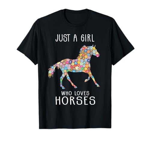 Girl Loves Horses Pferde Geschenk Mädchen Teenager Frauen T-Shirt von Pferde-Geschenke für Mädchen