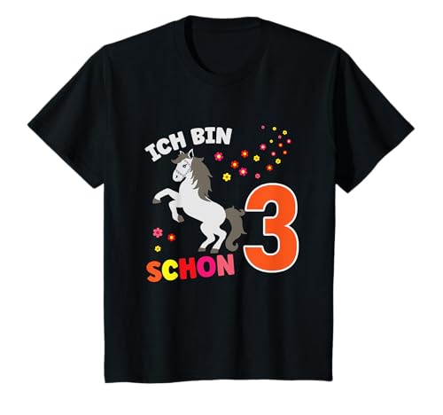 Mädchen Ich bin 3 Jahre alt 3. Geburtstag Pferd Reiten T-Shirt von Pferde Mädchen Geschenke zum 3. Geburtstag