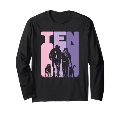 10. Geburtstag Reiterin 10 Jahre Mädchen Hunde und Pferde Langarmshirt von Pferde Mädchen und Hunde Freunde Kinder Geburtstag