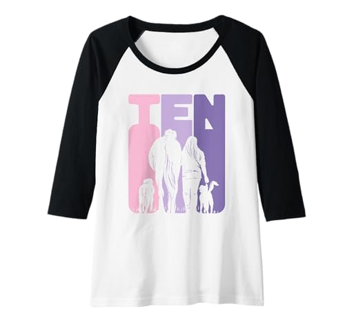 Damen 10. Geburtstag Reiterin 10 Jahre Mädchen Hunde und Pferde Raglan von Pferde Mädchen und Hunde Freunde Kinder Geburtstag