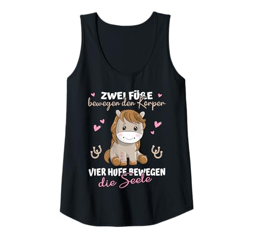 Damen Pferde - Zwei Füße bewegen den Körper 4 Hufe die Seele REIT- Tank Top Damen Pferde - Zwei Füße bewegen den Körper 4 Hufe die Seele REIT- Tank Top von Pferde Reiterin Stallliebe Pferdeliebe