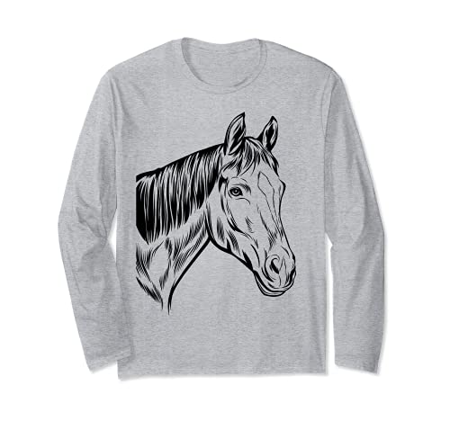 PFERDE Shirt Langarm Mädchen Damen | Reiterin Reiten PFERD Langarmshirt von Pferde Shirts & Hoodies