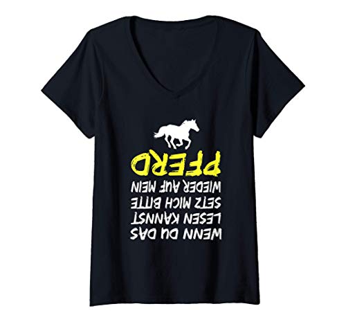 Damen Vom Pferd Gefallen Lustiger Spruch Reiterin Fun Pferdespruch T-Shirt mit V-Ausschnitt Damen Vom Pferd Gefallen Lustiger Spruch Reiterin Fun Pferdespruch T-Shirt mit V-Ausschnitt von Pferde Und Reiter Sprüche
