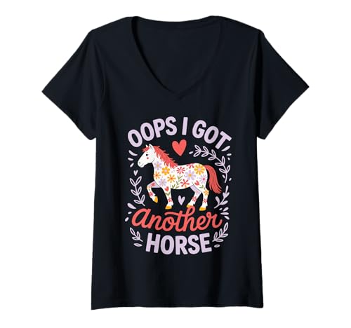 Damen Oops I Got Another Horse T-Shirt mit V-Ausschnitt Damen Oops I Got Another Horse T-Shirt mit V-Ausschnitt von Pferdebesitzer Reiter Reitsport