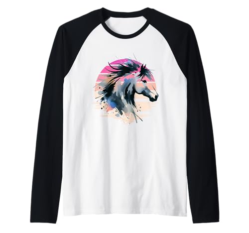 Pferde Mädchen Pferd Kinder Raglan von Pferdekopf Pferd Pferde