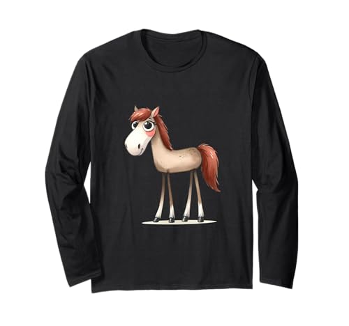 süßes Pferd Pferde Kinder Kind Pony Kleinkinder Mädchen Langarmshirt von Pferdekopf Pferd Pferde