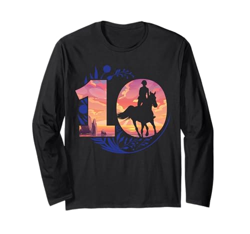 10. Geburtstag Pferde Mädchen Reiterin Geschenk 10 Jahre alt Langarmshirt von Pferdeliebe Mädchen Reiterin Geburtstagsgeschenke