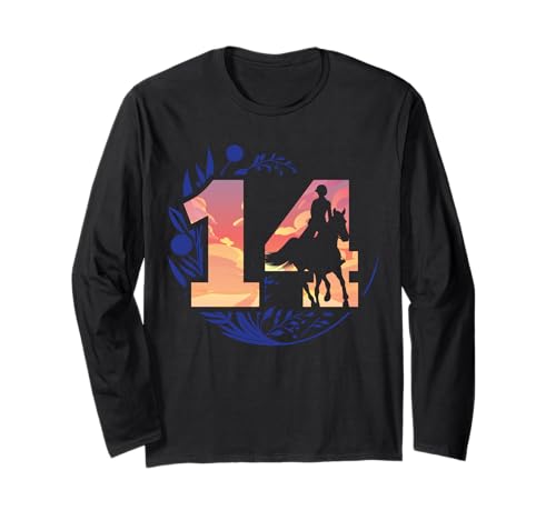 14. Geburtstag Pferde Mädchen Reiterin Geschenk 14 Jahre alt Langarmshirt von Pferdeliebe Mädchen Reiterin Geburtstagsgeschenke