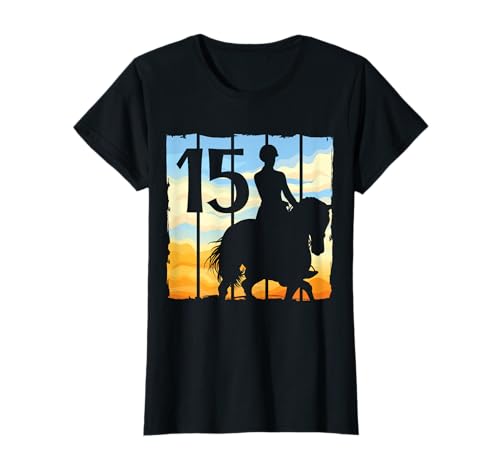 15. Geburtstag Pferde Mädchen Reiterin Geschenk 15 Jahre alt T-Shirt von Pferdeliebe Mädchen Reiterin Geburtstagsgeschenke