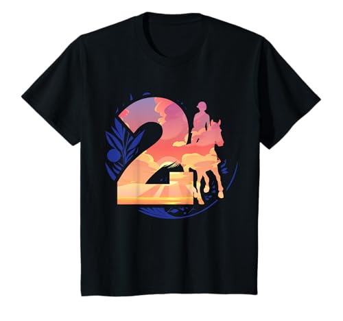 Kinder 2. Geburtstag Pferde Mädchen Reiterin Geschenk 2 Jahre alt T-Shirt von Pferdeliebe Mädchen Reiterin Geburtstagsgeschenke