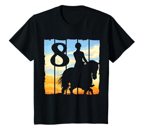Kinder 8. Geburtstag Pferde Mädchen Reiterin Geschenk 8 Jahre alt T-Shirt von Pferdeliebe Mädchen Reiterin Geburtstagsgeschenke