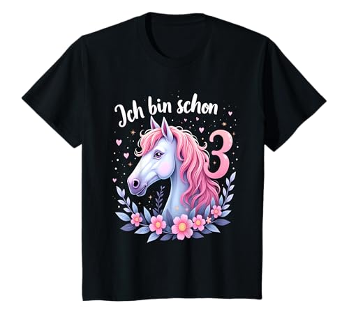 Süßes Pferde Design für 3. Geburtstag Mädchen Party T-Shirt von Pferdeliebe Reitmädchen Pferd Kindergeburtstag
