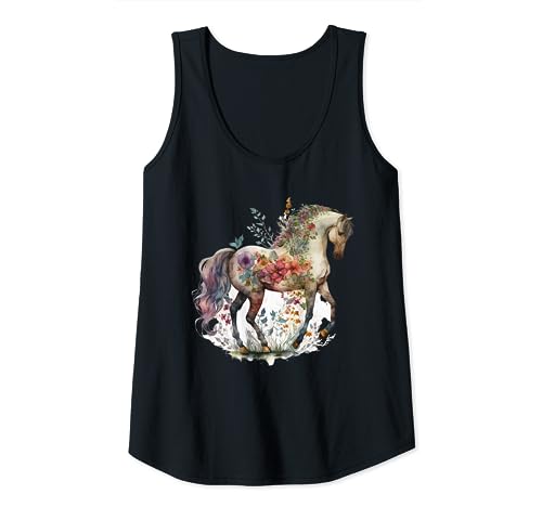 Damen Pferd Pferdeliebhaber Mädchen Reiten Pferdemotiv Tank Top von Pferdemotiv für Mädchen