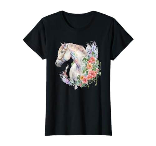 Pferde Pferdeliebhaber Mädchen Reiten Pferdemotiv T-Shirt von Pferdemotiv für Mädchen