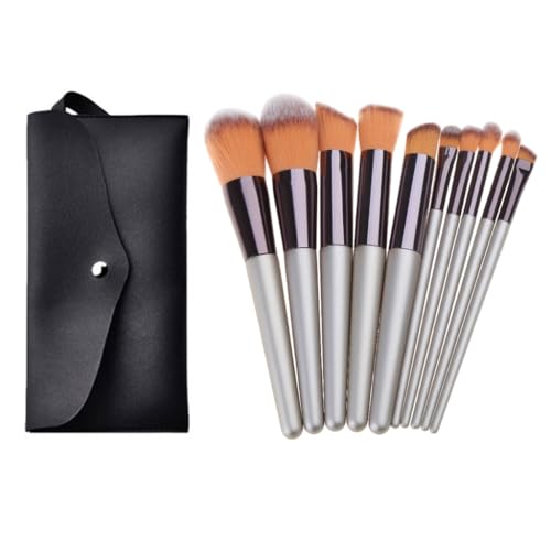 Make-up-Pinsel, Premium-Kunstfaser, Puder, Concealer, Lidschatten, Make-up-Pinsel für Reisen und Zuhause, 10 Stück Make-up-Pinsel, Premium-Kunstfaser, Puder, Concealer, Lidschatten, Make-up-Pinsel für Reisen und Zuhause, 10 Stück von Pffiocix