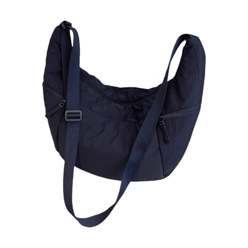 Modische Halbmond-Umhängetasche für Damen, lässige Umhängetasche, praktische Nylon-Umhängetaschen für den täglichen Bedarf, Damen-Nylon-Umhängetasche, D, One Size von Pffiocix
