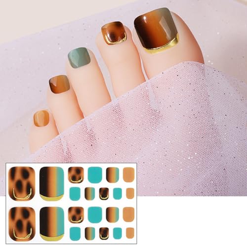Pffiocix 3D Strass Zehennagel Aufkleber Zehennagel Politur Streifen Zehennagel Kunst Aufkleber Wasserdicht Zehennagel Wraps Fuß von Pffiocix