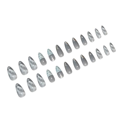 Pffiocix Elegant Blue French Styles Press On Nails mit mattem Finish zum Aufkleben auf Nägel für Frauen und Nägel Kunst von Pffiocix