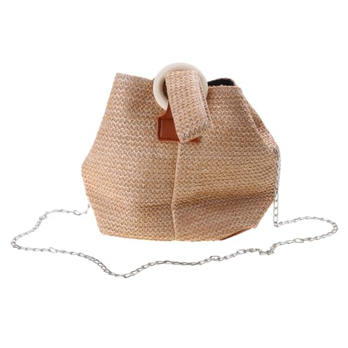 Pffiocix Handtasche aus Stroh, gehäkelt, trendig, für Tasche, Kuriertasche, warm, stilvoll, Kleingeldtasche für Freundin, schwarzer Schultergurt Pffiocix Handtasche aus Stroh, gehäkelt, trendig, für Tasche, Kuriertasche, warm, stilvoll, Kleingeldtasche für Freundin, schwarzer Schultergurt von Pffiocix