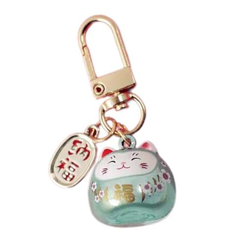 Pffiocix Katzen-Schlüsselanhänger, Taschenanhänger, japanischer Stil, Cartoon-Tier-Schlüsselanhänger, Taschenanhänger für Schlüssel und Auto, Dekoration, Geschenk, japanisches Zubehör, lichtgrün von Pffiocix