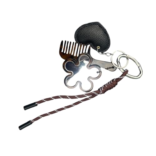 Pffiocix Kreative Designs Multifunktionaler Schlüsselanhänger Kamm Glas Tragbares Haarwerkzeug und Kosmetikzubehör für den täglichen Gebrauch von Pffiocix